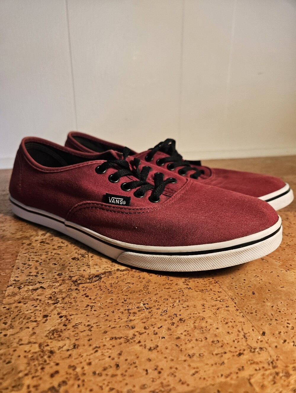 Vans Canvas Extra Low-Top Sneakers - Maroon with Black Laces